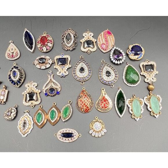 Sterling Silver Antique Pendant Lot Some Damaged Missing Stones For Craft AS IS - Picture 1 of 15